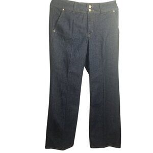 J Crew Women's High-Waisted Wide Leg Denim Sailor Marine Trousers Sz 29 T